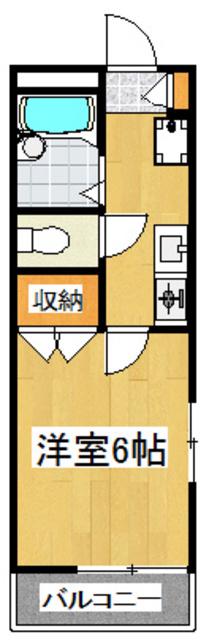 クレスト武蔵小杉(1K/2階)の間取り写真