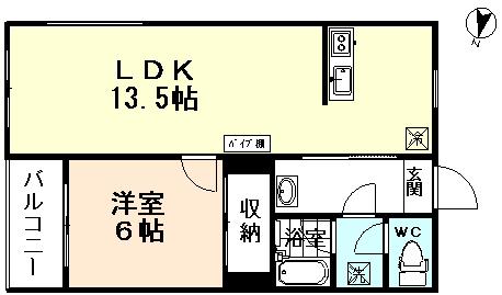 エルナード大泉(1LDK/1階)の間取り写真
