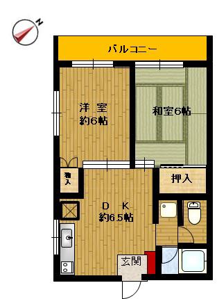 和光マンション(2DK/2階)の間取り写真