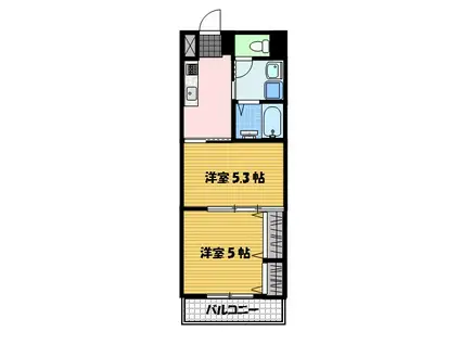 スカイコート西山(2K/5階)の間取り写真