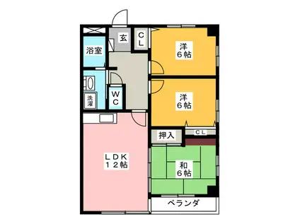 RYU-SUI(3LDK/2階)の間取り写真