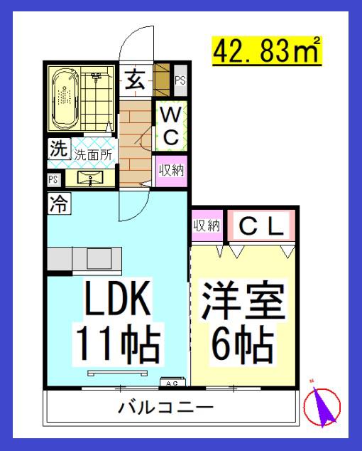 DLパークサイドレジデンス湘南(1LDK/1階)の間取り写真