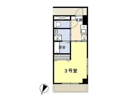 ヴィラ阪東橋(1K/3階)の間取り写真