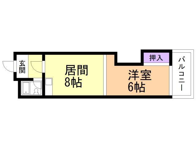 アーバンライフ高砂(1DK/4階)の間取り写真