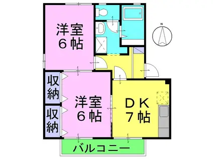 フレグランス松尾(2DK/1階)の間取り写真