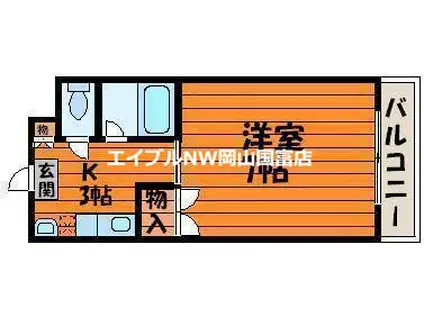 ヴェルメス津島(1K/5階)の間取り写真