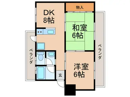 コーポマスダ(2DK/1階)の間取り写真