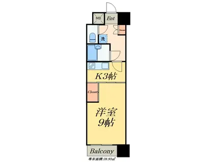 ペガサスマンション浅草(1K/7階)の間取り写真