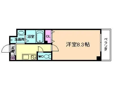 CREST NISHIKUJYO(1K/2階)の間取り写真