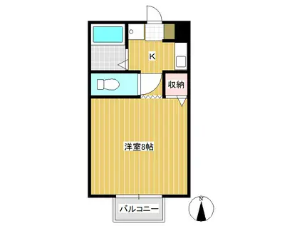 ウィルコ手塚(1K/3階)の間取り写真