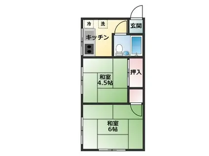 成田アパート(2K/2階)の間取り写真