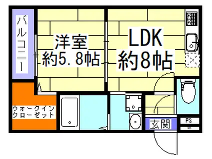 フジパレス服部天神II番館(1LDK/1階)の間取り写真