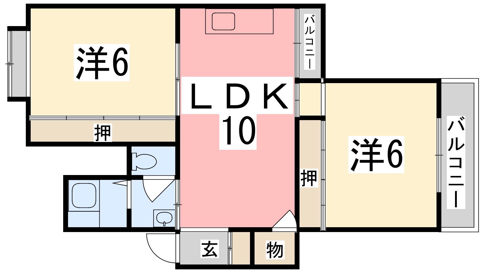 コーエイハイツ(2LDK/1階)の間取り写真