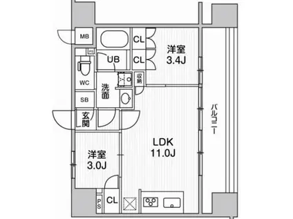 NIDO SUGAMO(2LDK/6階)の間取り写真