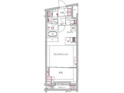 ベルシードステアー西早稲田(1LDK/3階)の間取り写真