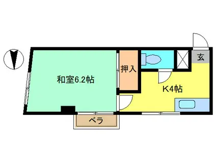 富田ビル(1K/4階)の間取り写真