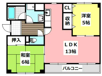 メゾン光成(2LDK/3階)の間取り写真