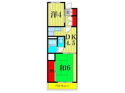 柴又第1STマンション(2DK/1階)の間取り写真