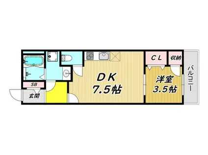 アート東園田(1LDK/3階)の間取り写真