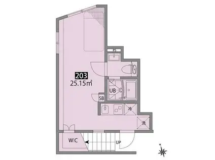 梅ヶ丘アパートメント(ワンルーム/2階)の間取り写真