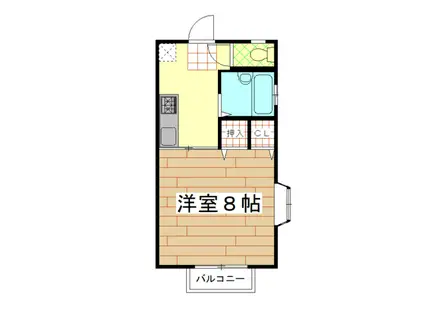 めぞんAOKI(1K/1階)の間取り写真