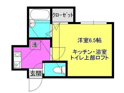 ラ・シャンス東橋本1号棟(1K/2階)の間取り写真