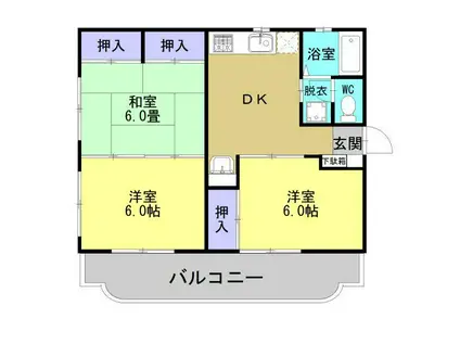 第2小川ハイツ(3DK/3階)の間取り写真