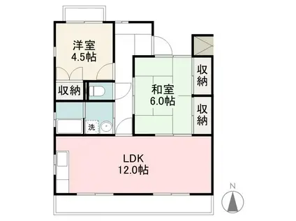 シーサイドハイツ屋島(2LDK/4階)の間取り写真