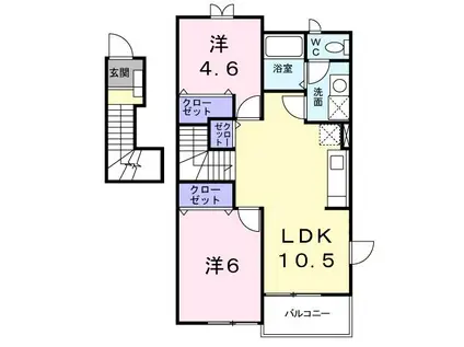 ＪＲ常磐線 高萩駅 徒歩14分 2階建 築25年(2LDK/2階)の間取り写真