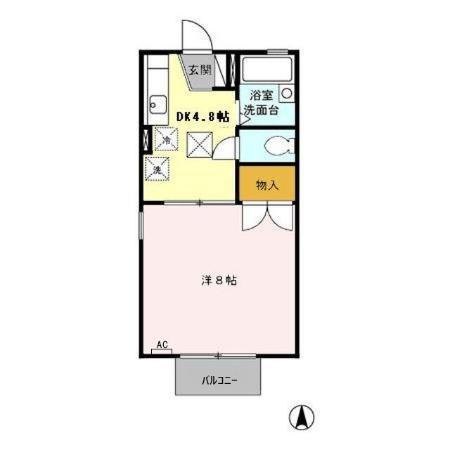 アネックスフジ(1DK/1階)の間取り写真