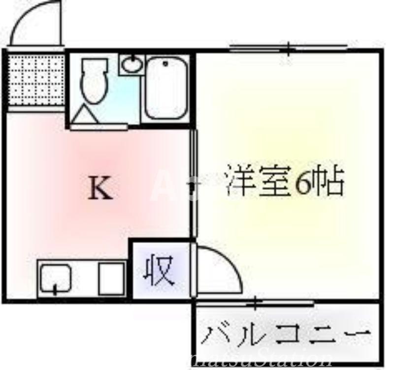 ローズガーデン(1K/2階)の間取り写真