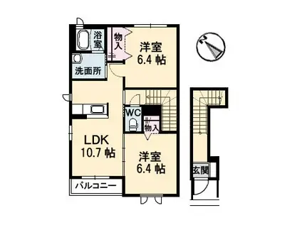 ガーデニアマミ(2LDK/2階)の間取り写真