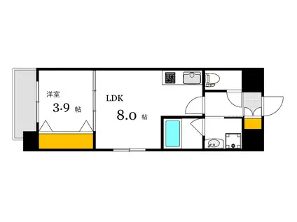 BONHEUR宇品海岸二丁目(1LDK/7階)の間取り写真