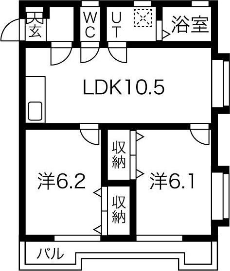Nビル(3DK/4階)の間取り写真