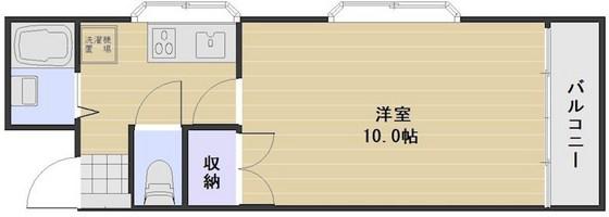 メゾン大福(1K/4階)の間取り写真
