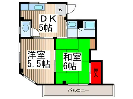 宇山ハイツ(2DK/3階)の間取り写真