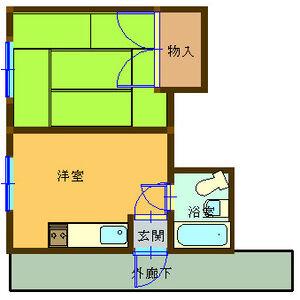 コーポ西村(1DK/2階)の間取り写真