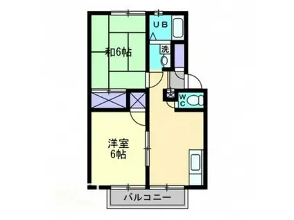 サンライフ上之町C棟(2DK/1階)の間取り写真