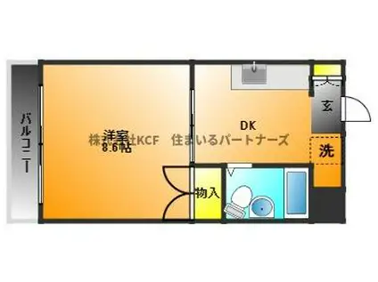 コーポ加月A棟(1DK/2階)の間取り写真