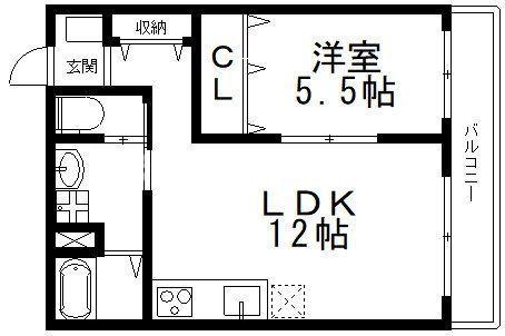 グロースコート弥刀(1LDK/3階)の間取り写真