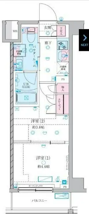 ジェノヴィア押上II 2階階 間取り