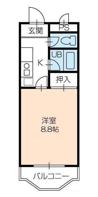 フィオーレ88(1K/2階)の間取り写真