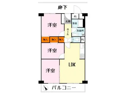 シャルマンコーポ草津(3LDK/7階)の間取り写真