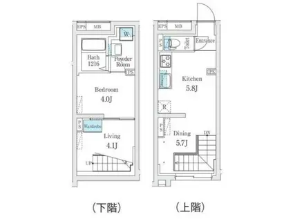 フィーカ代々木上原(1LDK/1階)の間取り写真