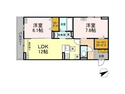ECLAT(2LDK/2階)の間取り写真