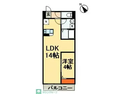 イーグルワン(1LDK/1階)の間取り写真
