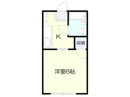 ビューハウス(1K/2階)の間取り写真