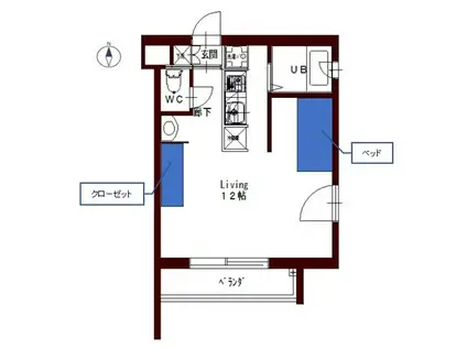 コリドール松福(ワンルーム/3階)の間取り写真