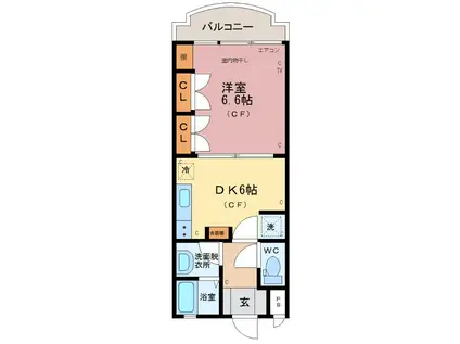 QUALIA(1DK/1階)の間取り写真