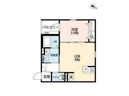 LUCIENTE 藤が丘(1LDK/3階)の間取り写真